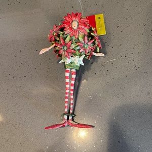 Krinkles Patience Brewster Poinsettia Pot Girl ornament